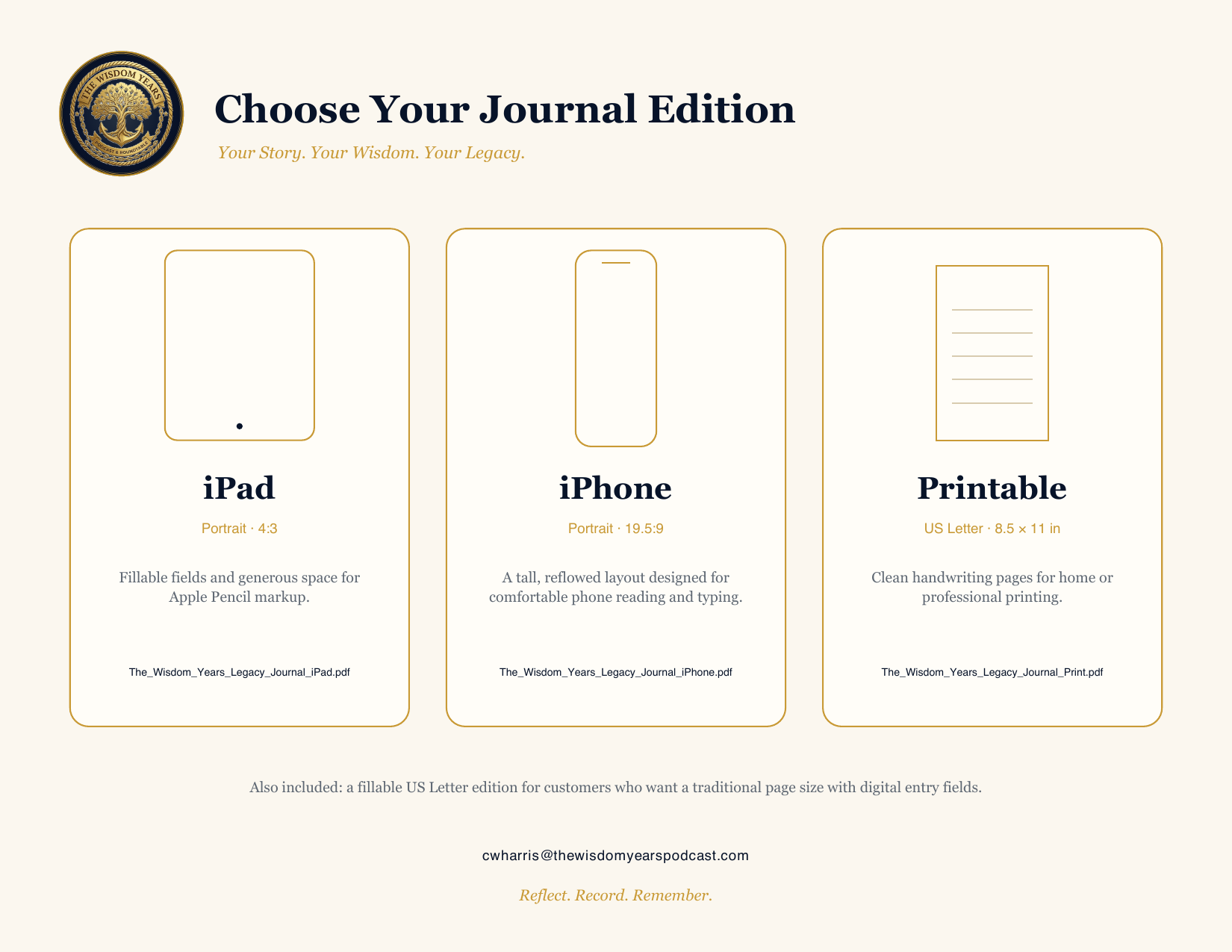 The Wisdom Years Legacy Journal editions